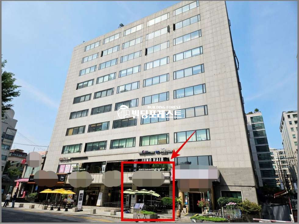 서울 강남구 대치동 선릉역 역세권/포스코 바로옆/테헤란로이면! 전용14.15평 대형빌딩 1F 상가/카페/음식점! 월세 매물번호 11643 사진 1